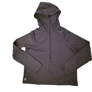 Oiselle Lux Highline Half Zip Hoodie Charcoal Grey